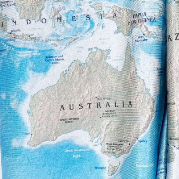 Blackmilk WORLD MAPS LEGGINGS Atlas Women XS Blue Global Limited Edition - Picture 2 of 5